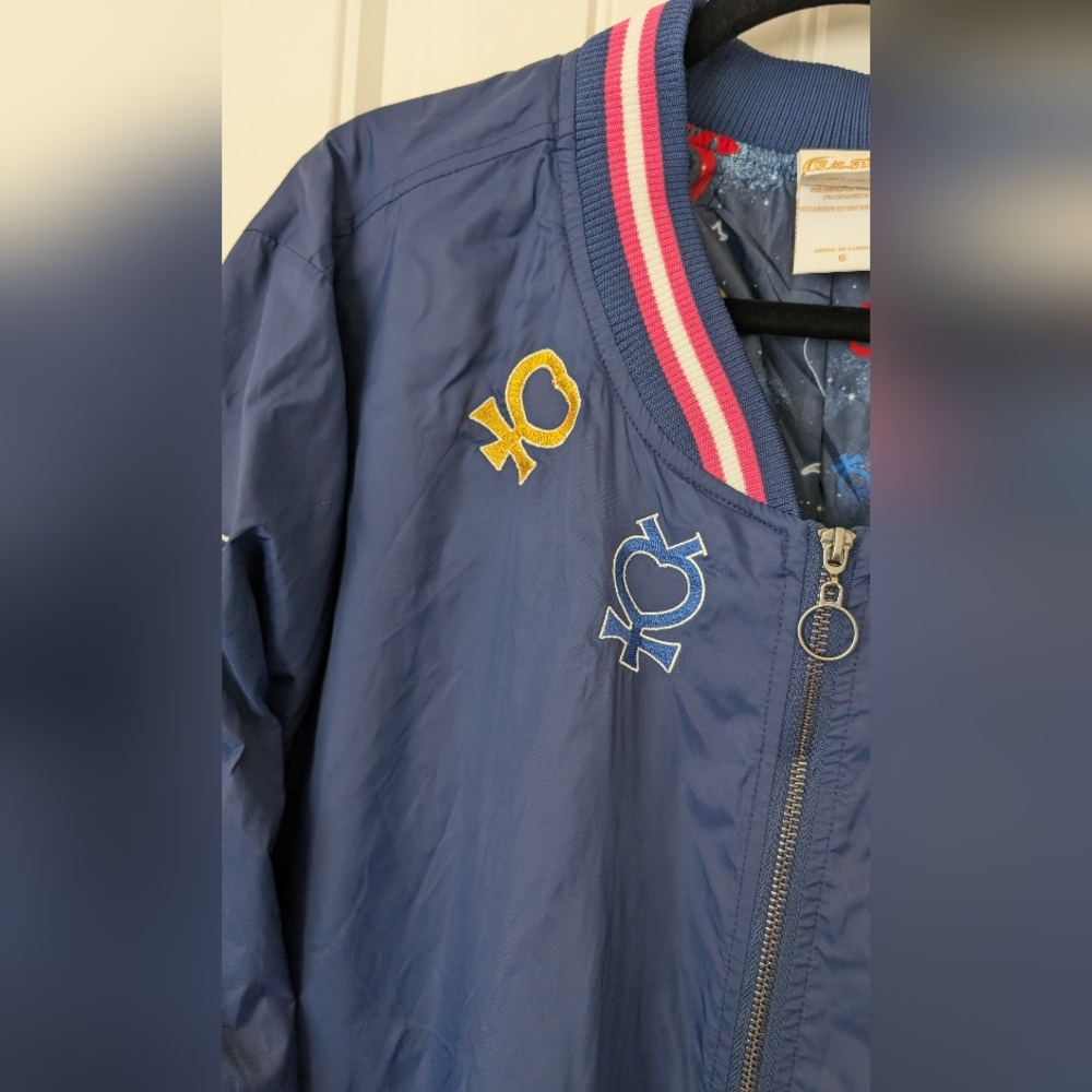 NWOT Sailor Moon x Torrid Navy Bomber Jacket with Pink Accents Plus - Picture 7 of 11